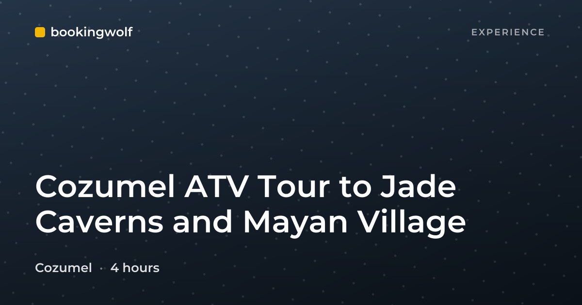 Cozumel ATV Tour to Jade Caverns and Mayan Village