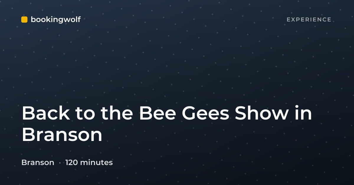 Back to the Bee Gees Show in Branson
