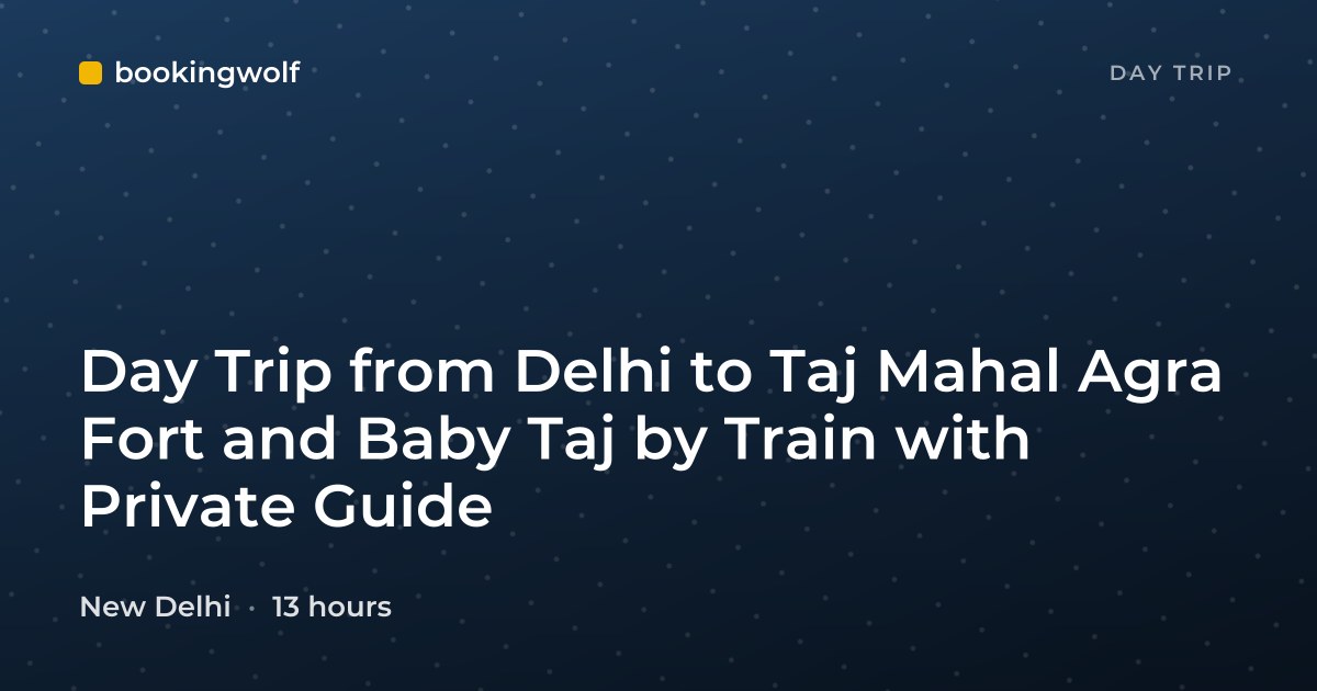 Day Trip from Delhi to Taj Mahal Agra Fort and Baby Taj by Train with Private Guide
