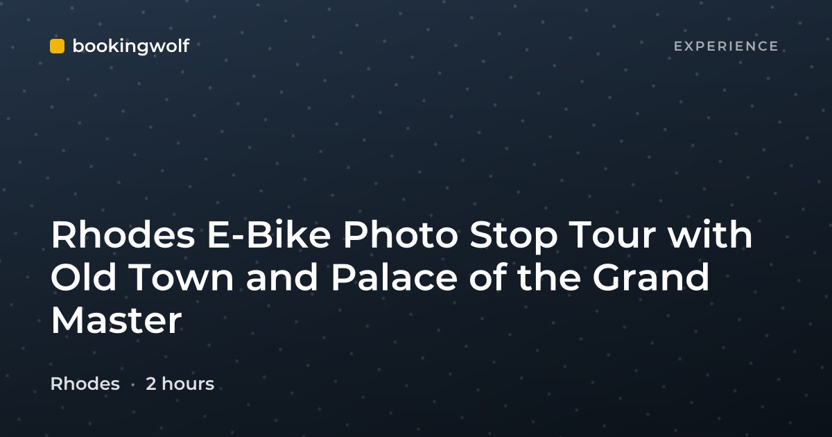 Rhodes E-Bike Photo Stop Tour with Old Town and Palace of the Grand Master