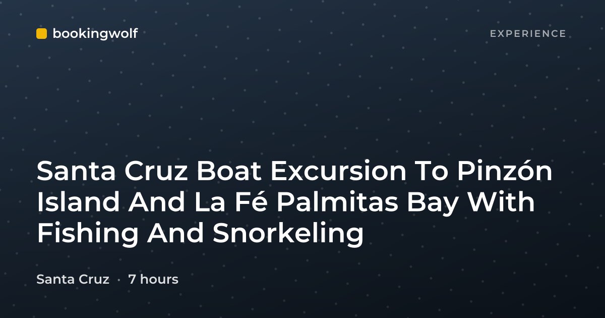 Santa Cruz Boat Excursion To Pinzón Island And La Fé Palmitas Bay With Fishing And Snorkeling