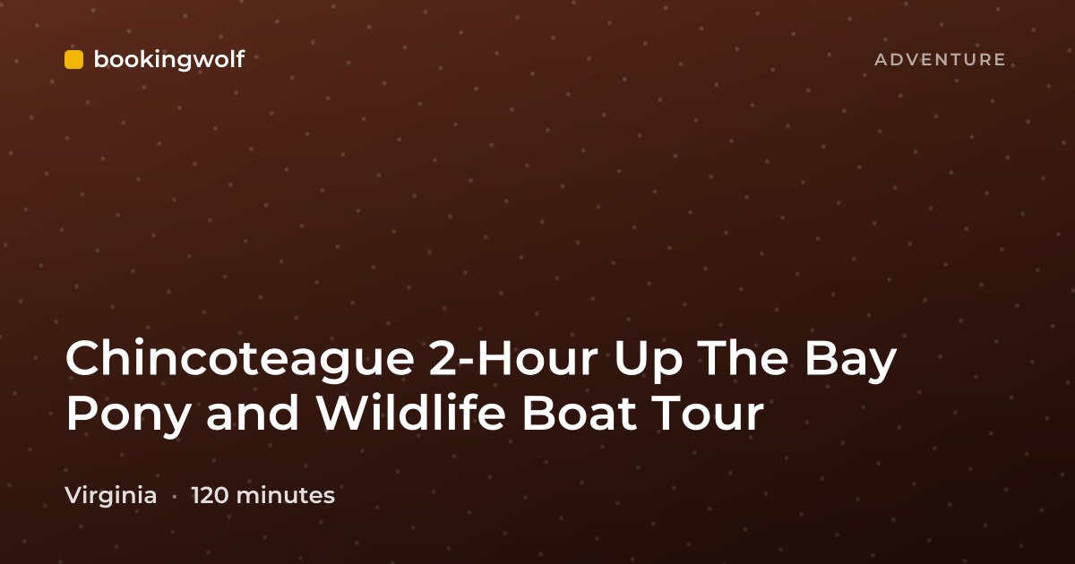 Chincoteague 2-Hour Up The Bay Pony and Wildlife Boat Tour