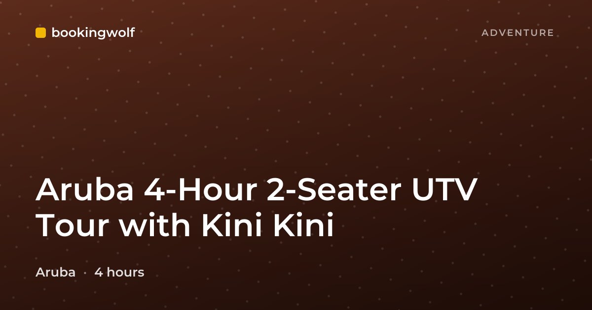 Aruba 4-Hour 2-Seater UTV Tour with Kini Kini