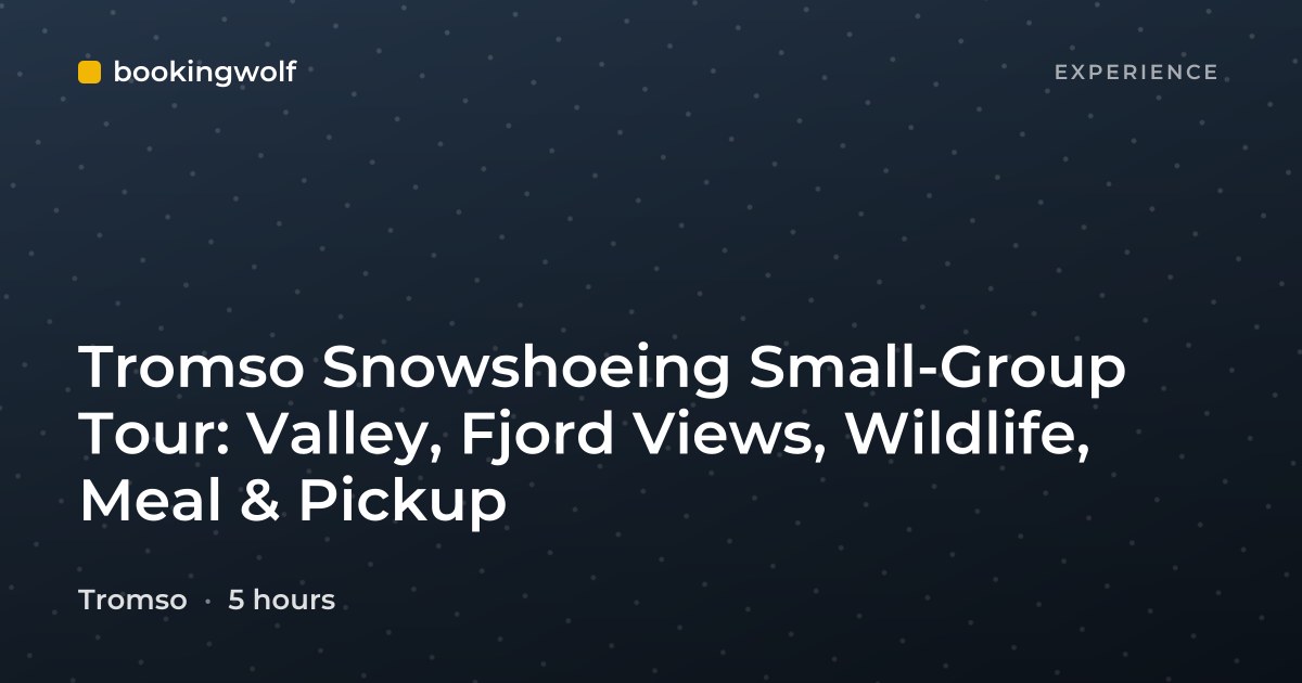 Tromso Snowshoeing Small-Group Tour: Valley, Fjord Views, Wildlife, Meal & Pickup