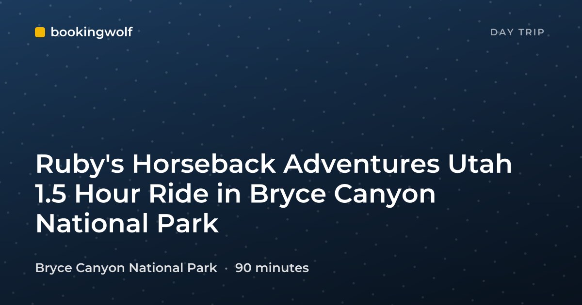 Ruby's Horseback Adventures Utah 1.5 Hour Ride in Bryce Canyon National Park