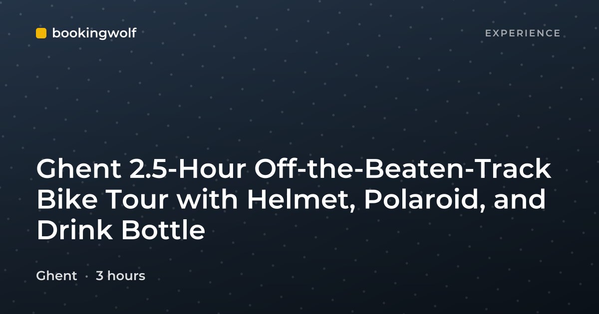 Ghent 2.5-Hour Off-the-Beaten-Track Bike Tour with Helmet, Polaroid, and Drink Bottle