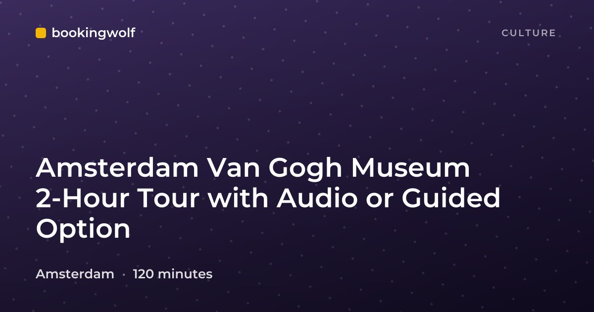 Amsterdam Van Gogh Museum 2-Hour Tour with Audio or Guided Option