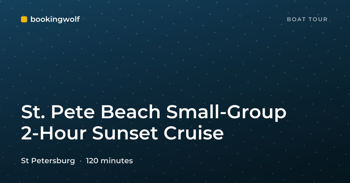 St. Pete Beach Small-Group 2-Hour Sunset Cruise