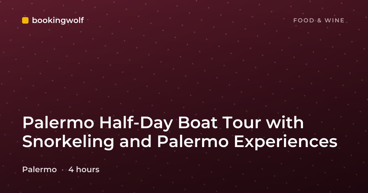 Palermo Half-Day Boat Tour with Snorkeling and Palermo Experiences