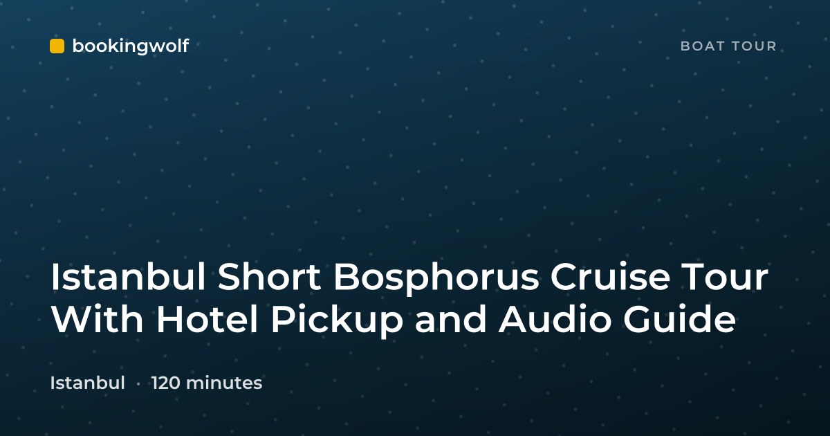 Istanbul Short Bosphorus Cruise Tour With Hotel Pickup and Audio Guide