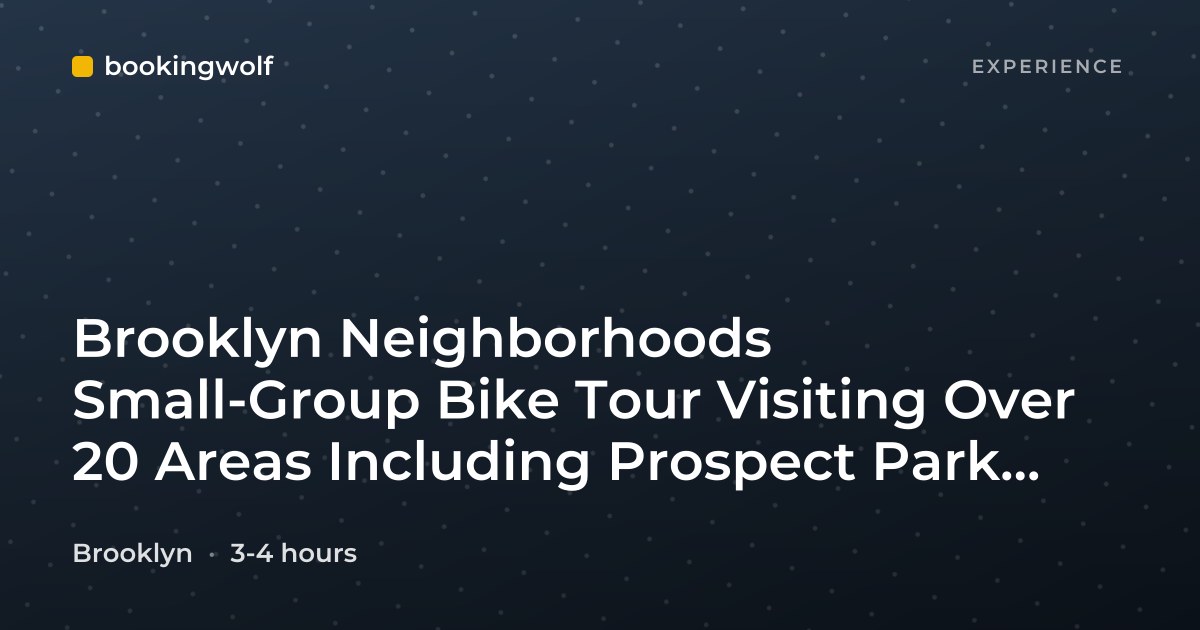 Brooklyn Neighborhoods Small-Group Bike Tour Visiting Over 20 Areas Including Prospect Park, Red Hook and Dumbo