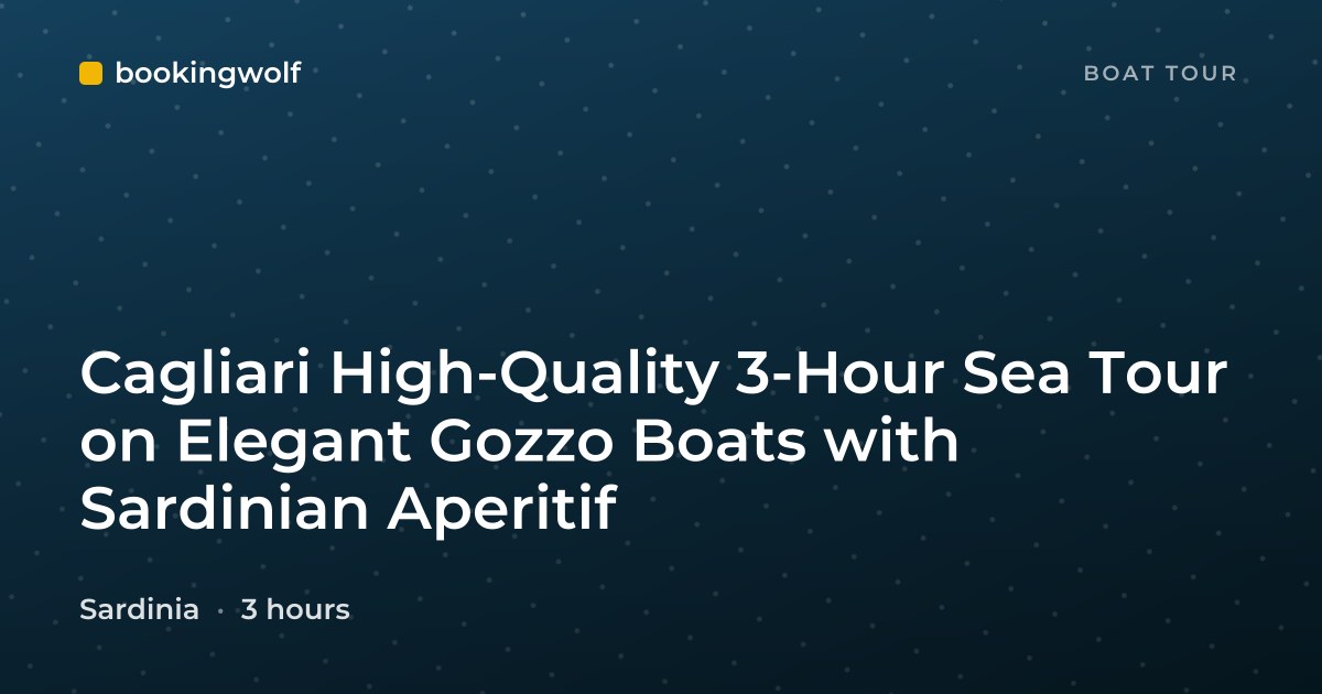 Cagliari High-Quality 3-Hour Sea Tour on Elegant Gozzo Boats with Sardinian Aperitif