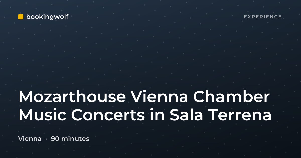 Mozarthouse Vienna Chamber Music Concerts in Sala Terrena