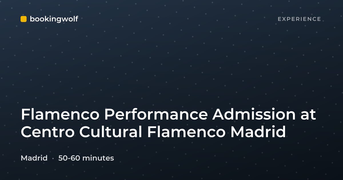 Flamenco Performance Admission at Centro Cultural Flamenco Madrid