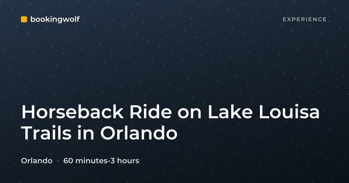 Horseback Ride on Lake Louisa Trails in Orlando