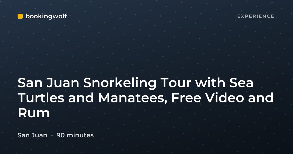 San Juan Snorkeling Tour with Sea Turtles and Manatees, Free Video and Rum