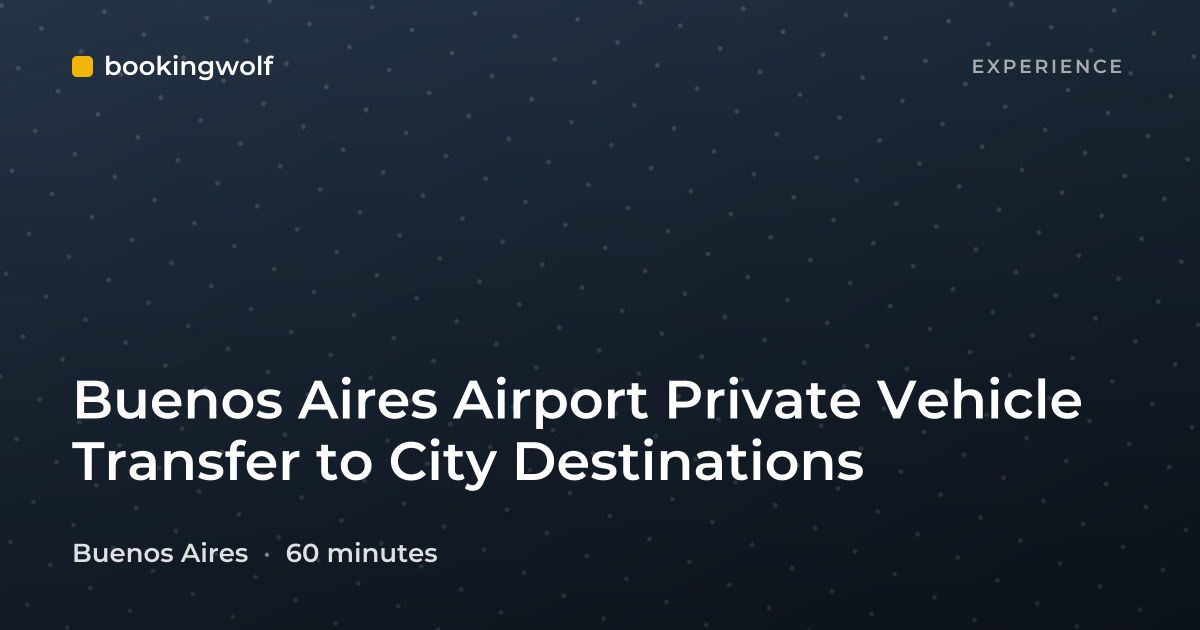 Buenos Aires Airport Private Vehicle Transfer to City Destinations