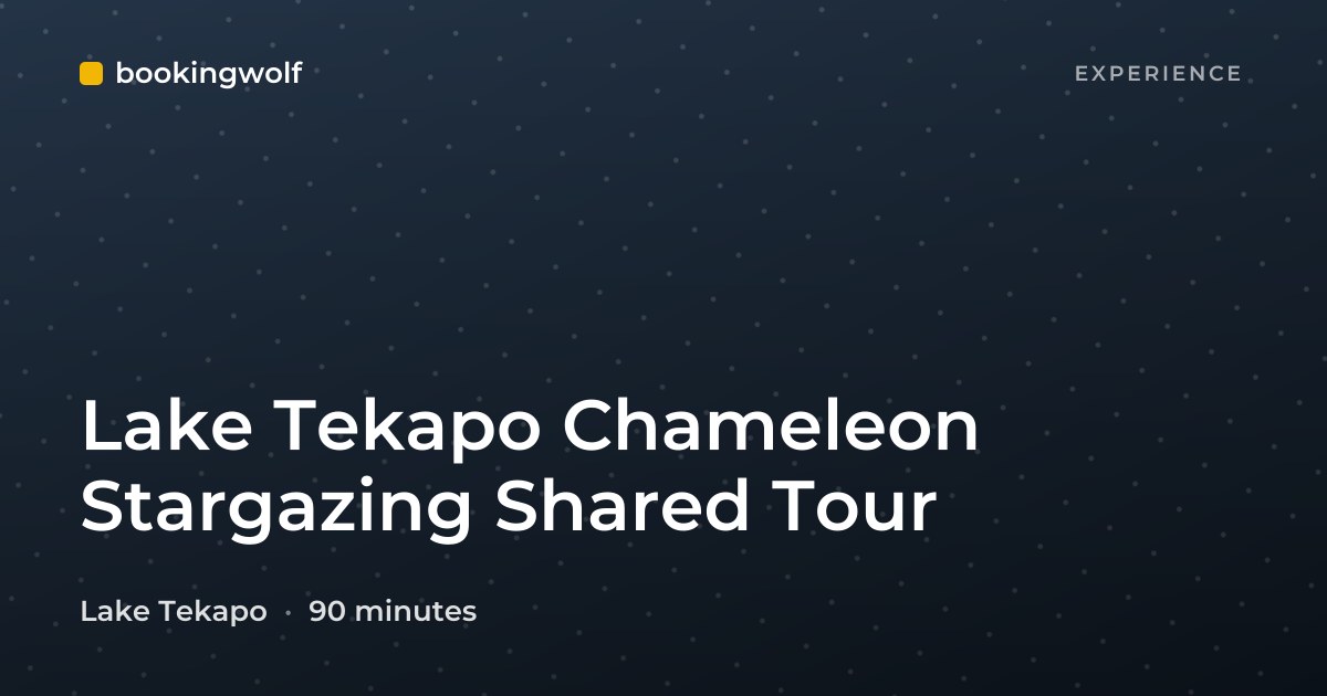 Lake Tekapo Chameleon Stargazing Shared Tour