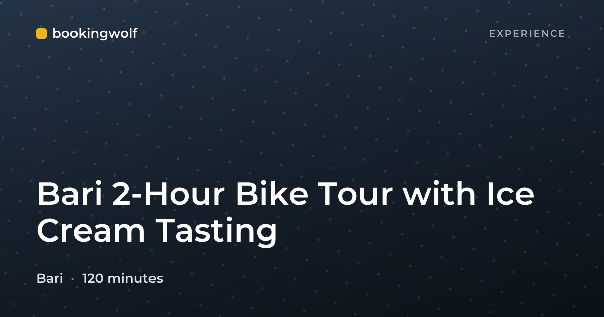 Bari 2-Hour Bike Tour with Ice Cream Tasting