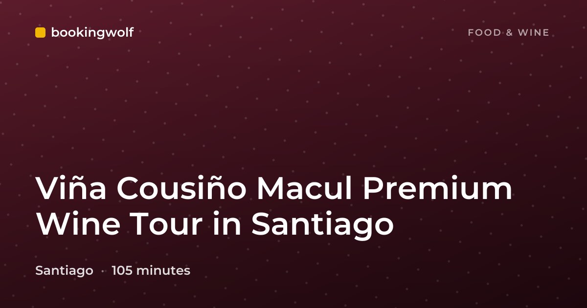 Viña Cousiño Macul Premium Wine Tour in Santiago