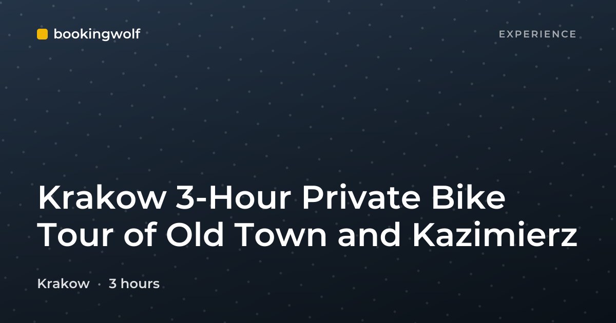 Krakow 3-Hour Private Bike Tour of Old Town and Kazimierz