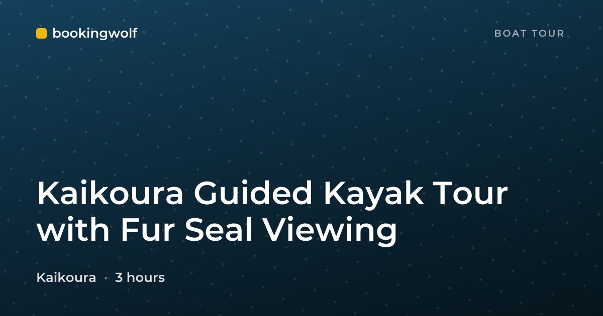 Kaikoura Guided Kayak Tour with Fur Seal Viewing