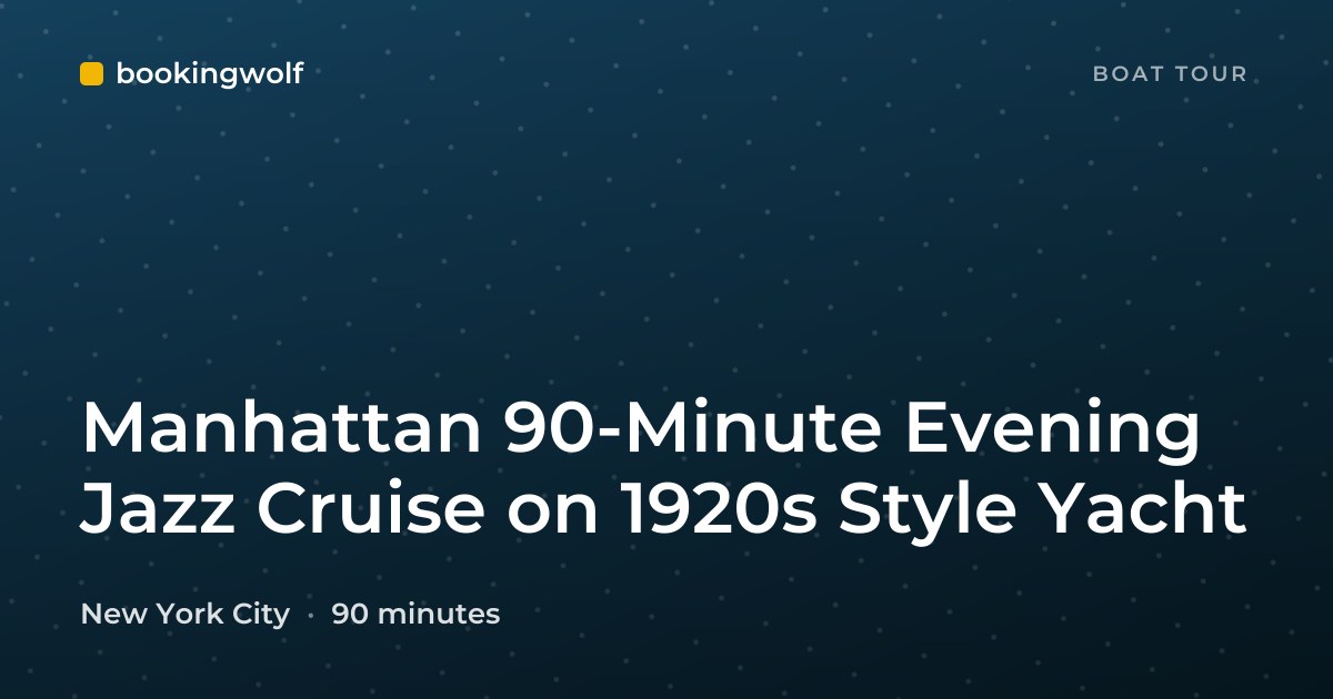 Manhattan 90-Minute Evening Jazz Cruise on 1920s Style Yacht