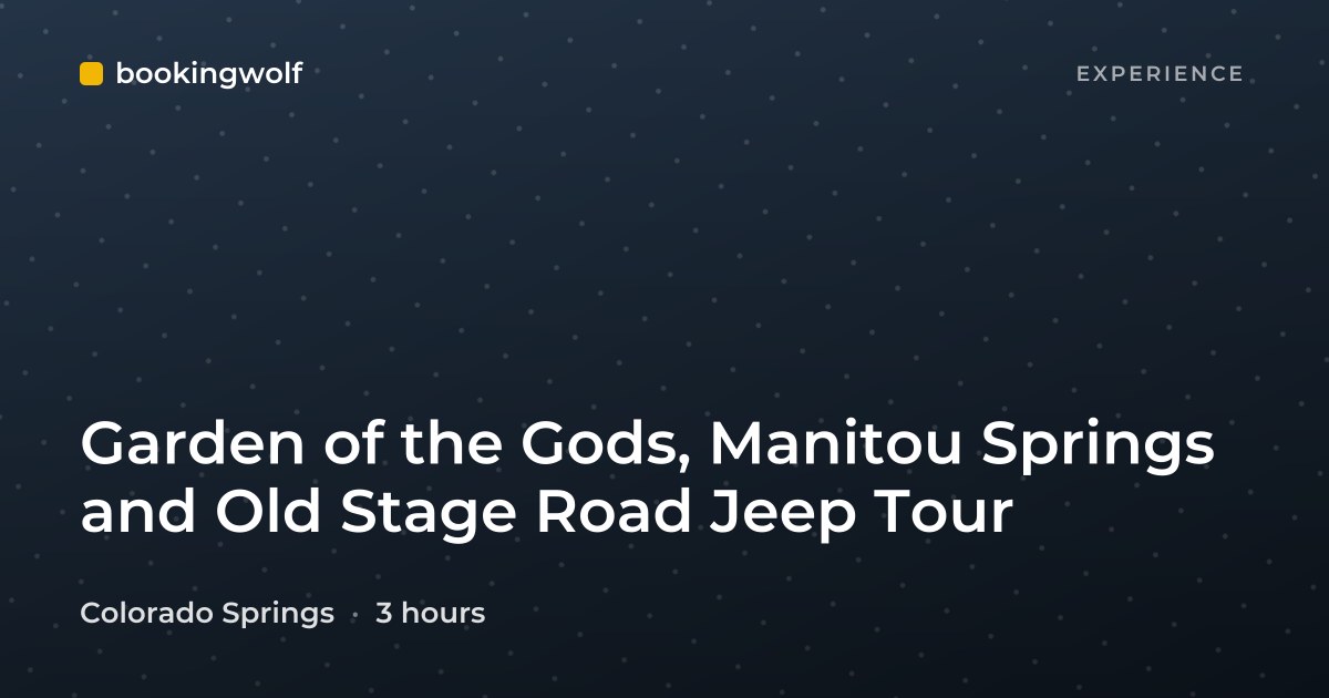 Garden of the Gods, Manitou Springs and Old Stage Road Jeep Tour