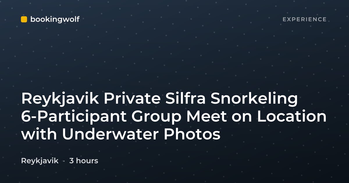 Reykjavik Private Silfra Snorkeling 6-Participant Group Meet on Location with Underwater Photos