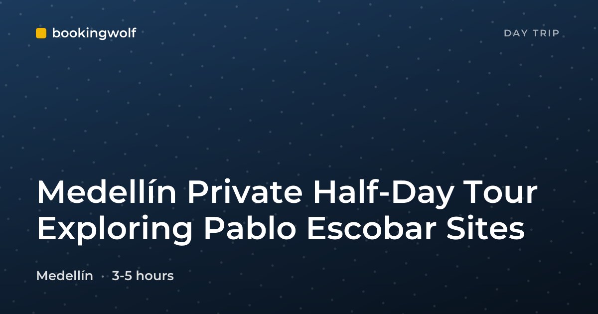 Medellín Private Half-Day Tour Exploring Pablo Escobar Sites