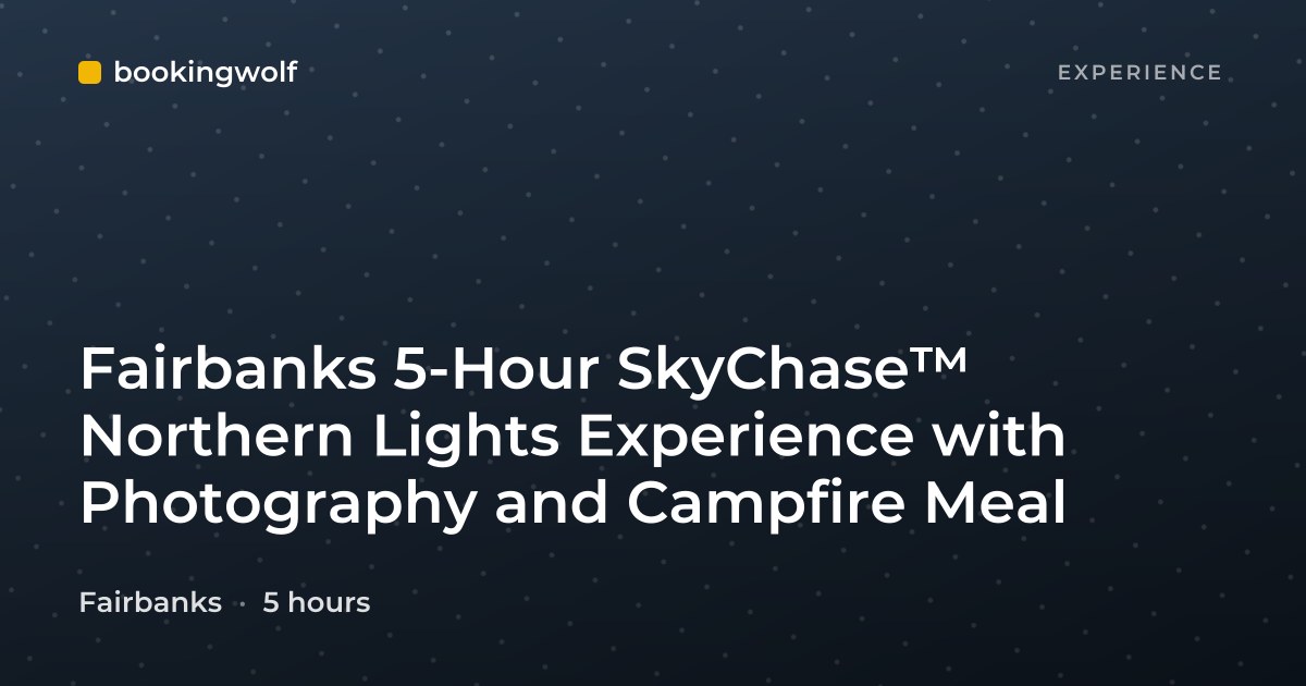Fairbanks 5-Hour SkyChase™ Northern Lights Experience with Photography and Campfire Meal