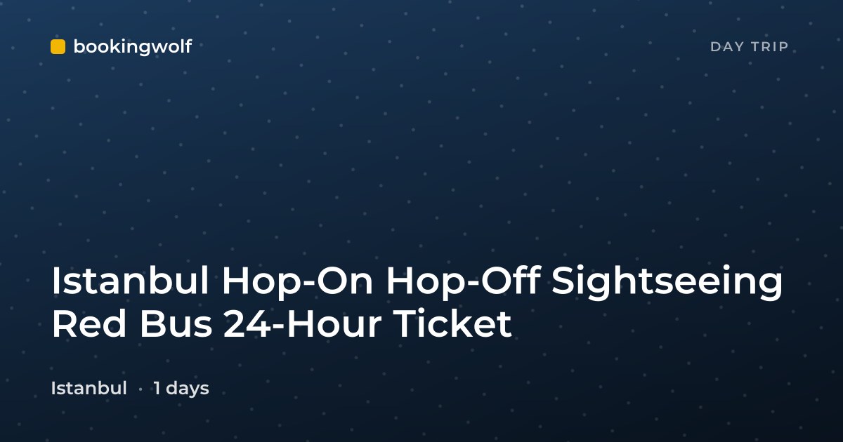 Istanbul Hop-On Hop-Off Sightseeing Red Bus 24-Hour Ticket