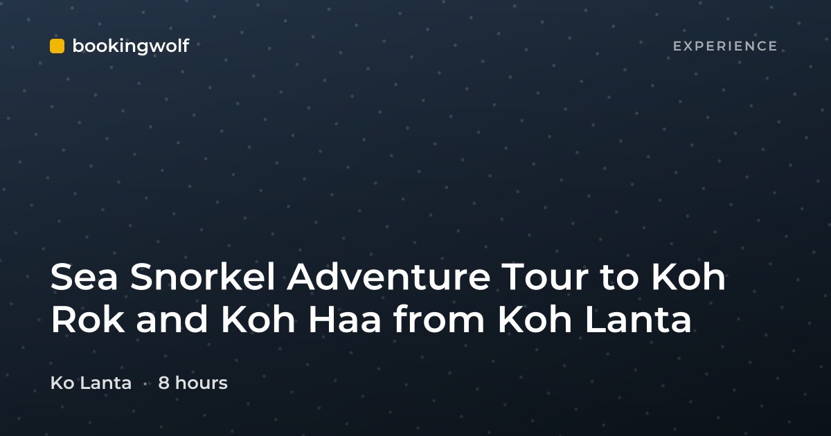 Sea Snorkel Adventure Tour to Koh Rok and Koh Haa from Koh Lanta