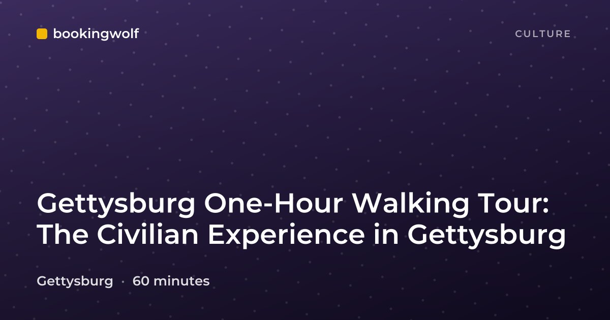 Gettysburg One-Hour Walking Tour: The Civilian Experience in Gettysburg