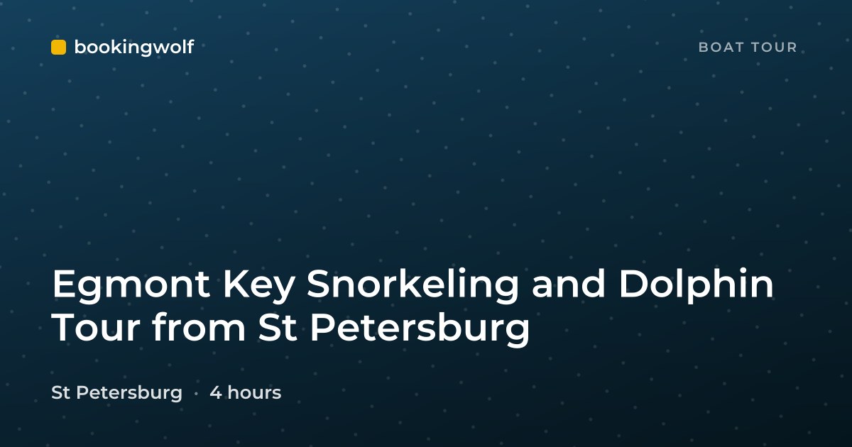 Egmont Key Snorkeling and Dolphin Tour from St Petersburg