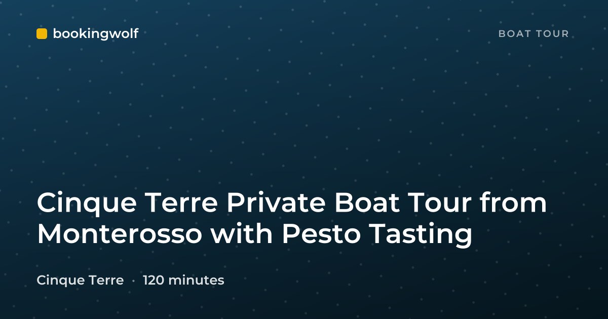 Cinque Terre Private Boat Tour from Monterosso with Pesto Tasting