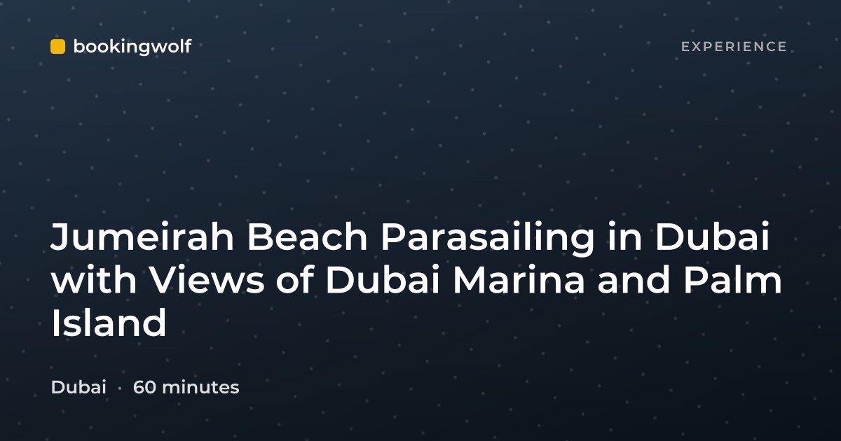 Jumeirah Beach Parasailing in Dubai with Views of Dubai Marina and Palm Island