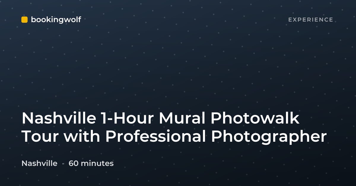 Nashville 1-Hour Mural Photowalk Tour with Professional Photographer