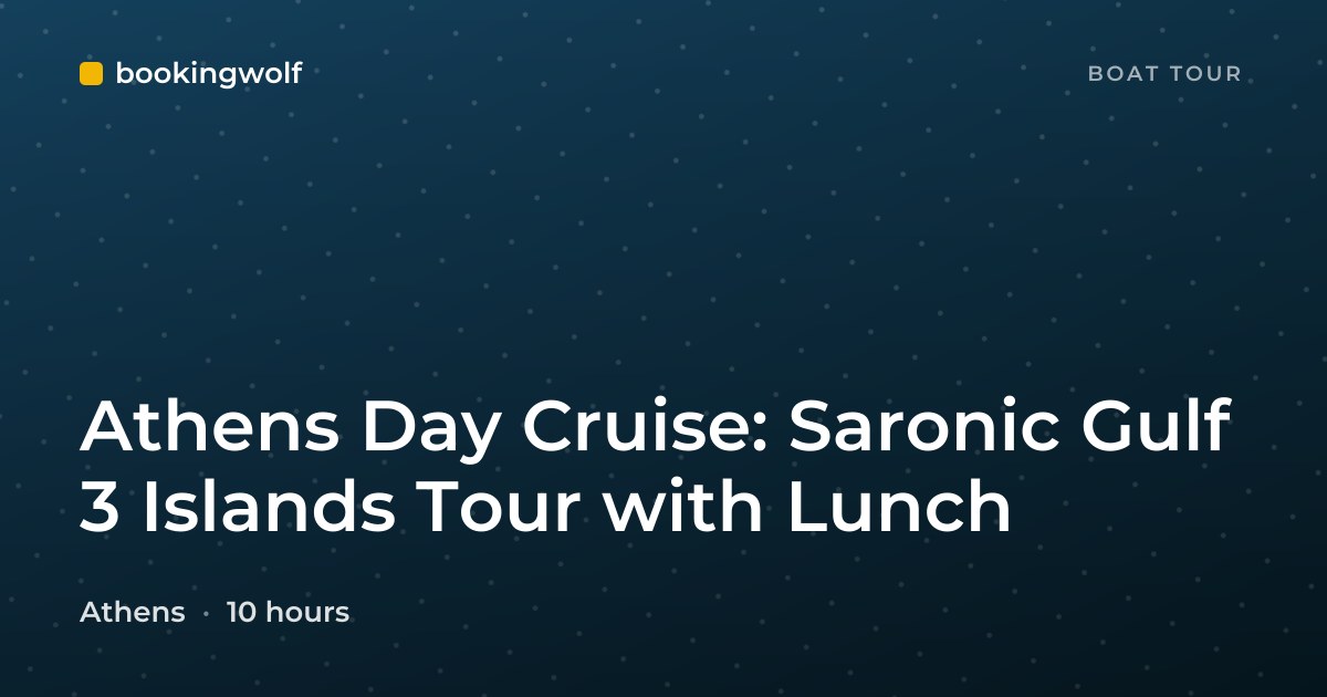 Athens Day Cruise: Saronic Gulf 3 Islands Tour with Lunch