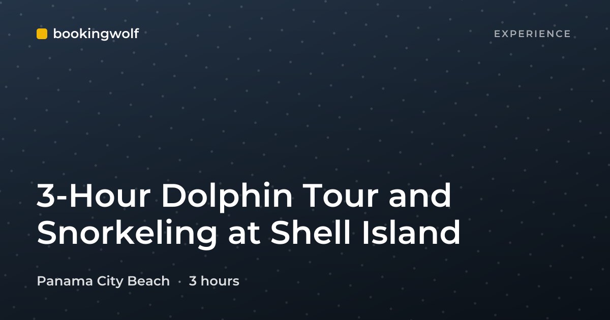 3-Hour Dolphin Tour and Snorkeling at Shell Island