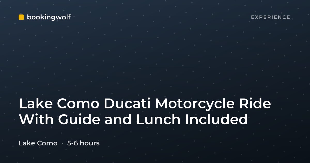 Lake Como Ducati Motorcycle Ride With Guide and Lunch Included