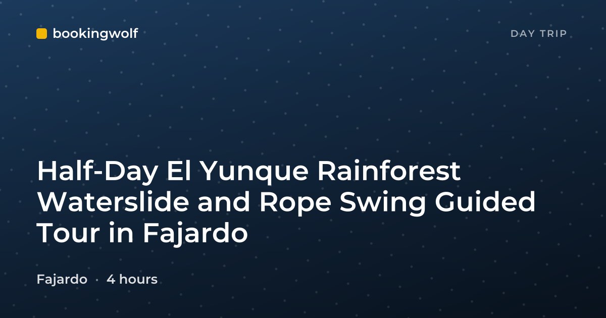 Half-Day El Yunque Rainforest Waterslide and Rope Swing Guided Tour in Fajardo