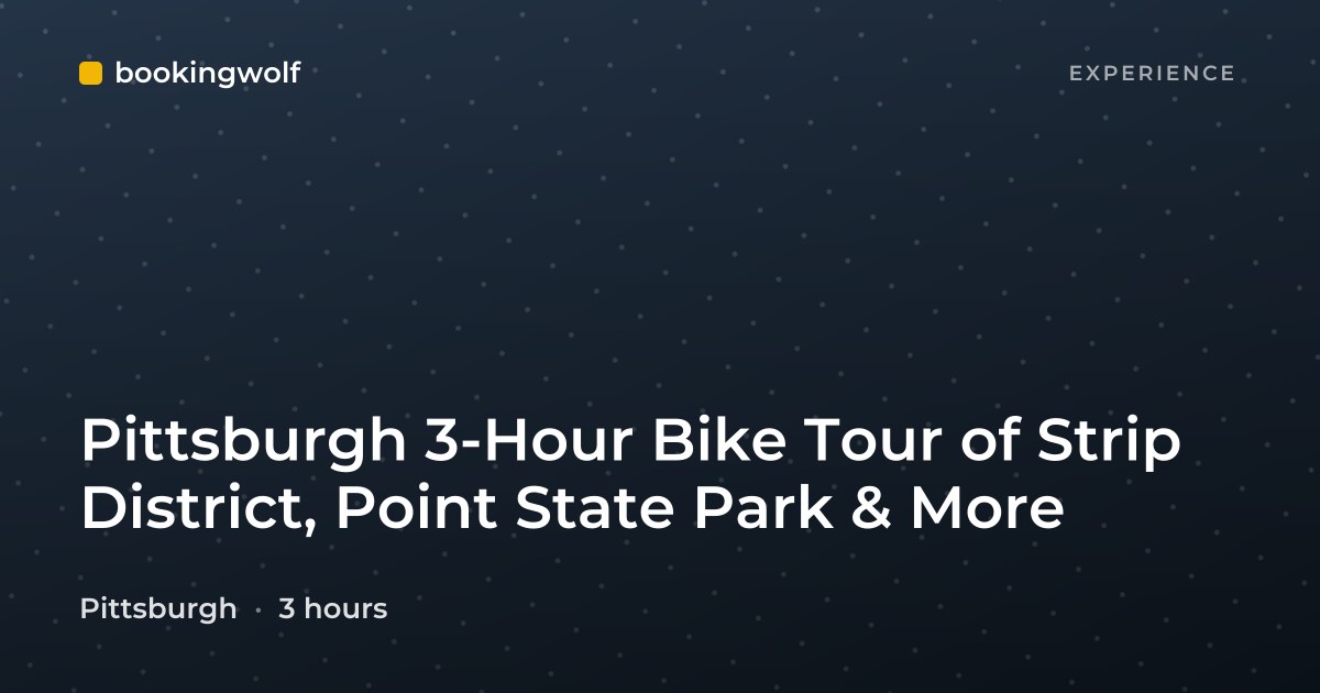 Pittsburgh 3-Hour Bike Tour of Strip District, Point State Park & More