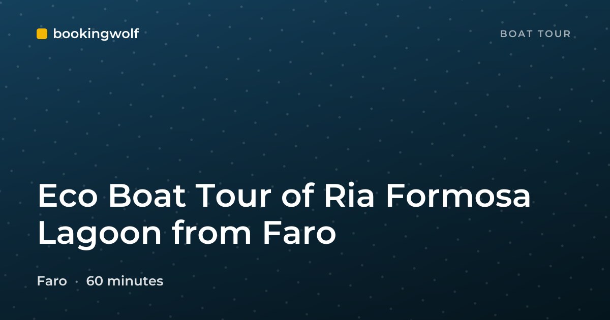 Eco Boat Tour of Ria Formosa Lagoon from Faro