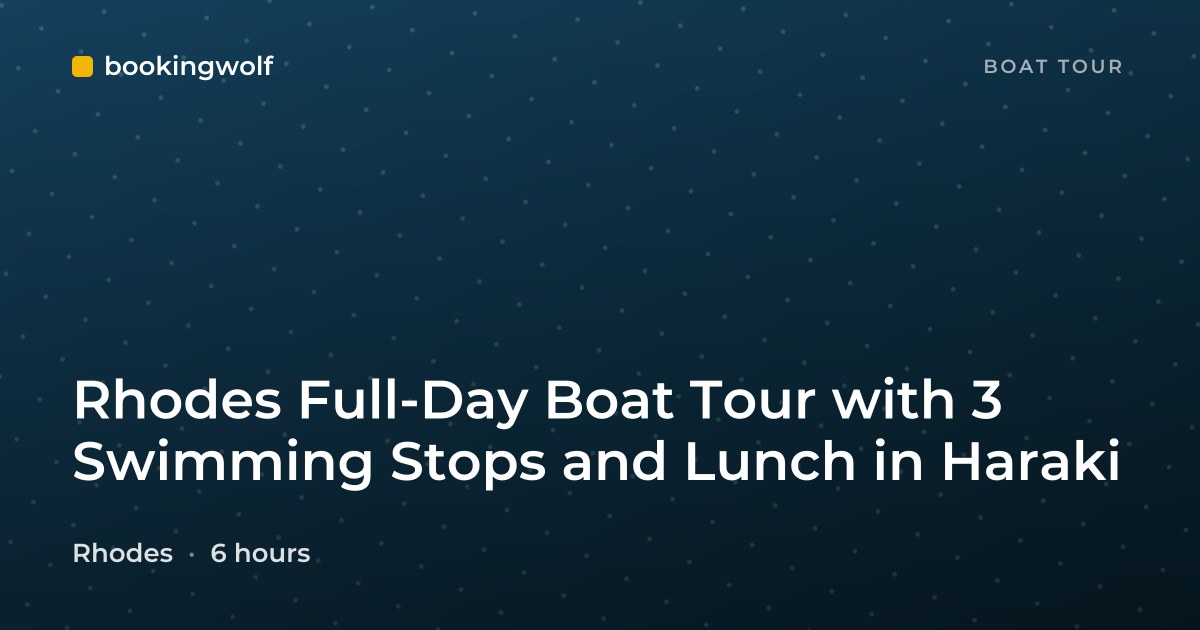 Rhodes Full-Day Boat Tour with 3 Swimming Stops and Lunch in Haraki