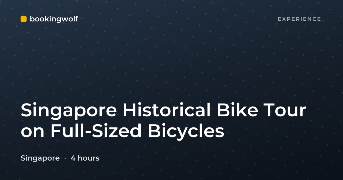Singapore Historical Bike Tour on Full-Sized Bicycles