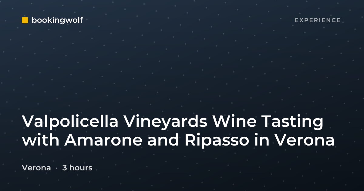 Valpolicella Vineyards Wine Tasting with Amarone and Ripasso in Verona
