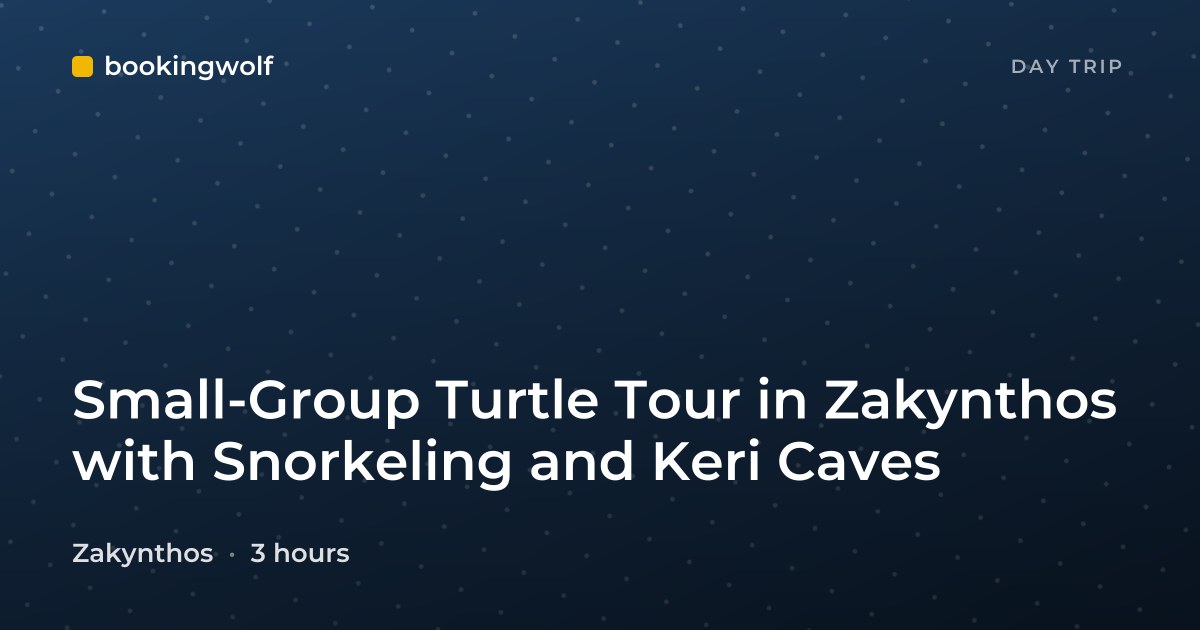 Small-Group Turtle Tour in Zakynthos with Snorkeling and Keri Caves