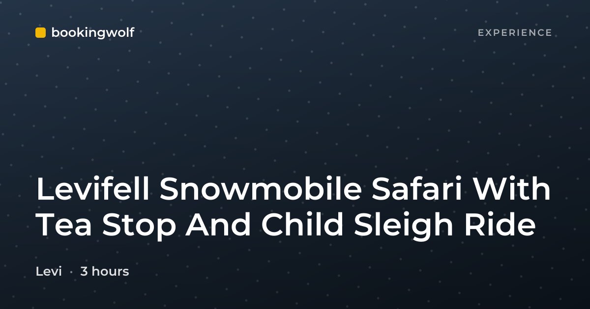 Levifell Snowmobile Safari With Tea Stop And Child Sleigh Ride