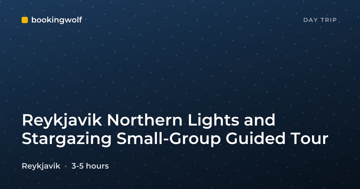 Reykjavik Northern Lights and Stargazing Small-Group Guided Tour